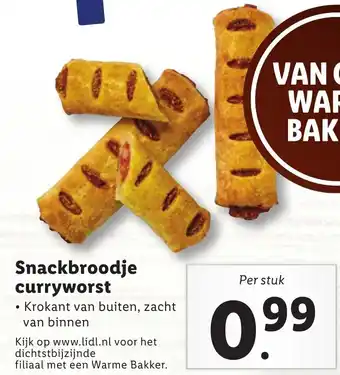 Lidl Snackbroodje curryworst aanbieding