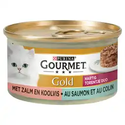 Pets Place Gourmet Gold Hartig Torentje Duo - Kattenvoer - Zalm Koolvis 85 g aanbieding