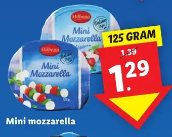 Lidl Mini mozzarella 125 GRAM aanbieding