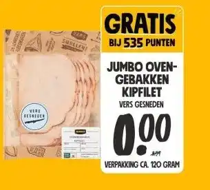 Jumbo JUMBO OVEN- GEBAKKEN KIPFILET VERS GESNEDEN, VERPAKKING CA. 120 GRAM aanbieding