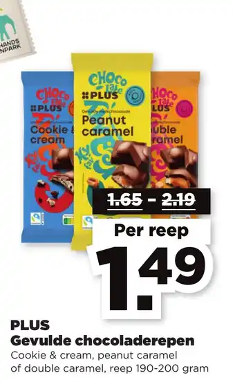 PLUS Gevulde chocoladerepen aanbieding