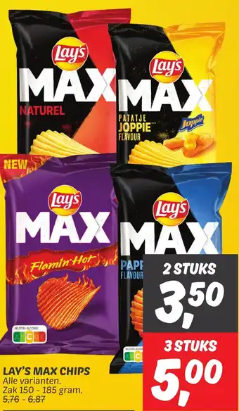 Dekamarkt LAY'S MAX CHIPS aanbieding