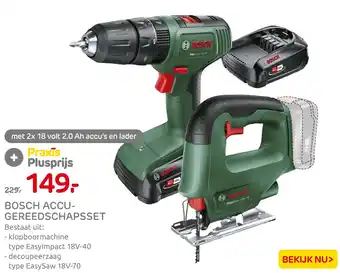 Praxis BOSCH ACCU GEREEDSCHAPSSET aanbieding