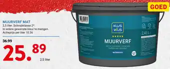 Kluswijs MUURVERF MAT 2,5 liter aanbieding