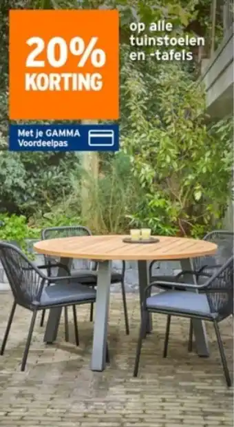 GAMMA op alle tuinstoelen en tafels aanbieding