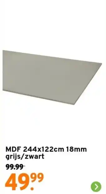 GAMMA MDF 244x122cm 18mm grijs/zwart aanbieding