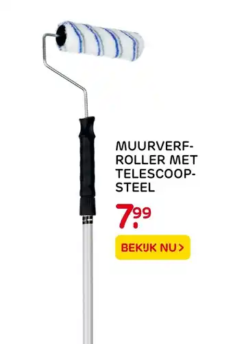 Praxis Muurverf-roller met telescoop-steel aanbieding