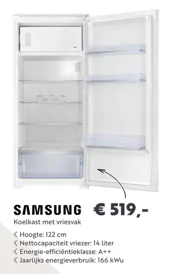 Superkeukens Samsung koelkast met vriesvak 122cm aanbieding