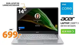 Expert Acer laptop swift 3 (SF314-59-55D1) 14" aanbieding