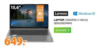 Expert Lenovo laptop ideapad 3 15ALC6 (82KU00DHMH) 15.6" aanbieding