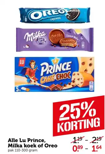 Coop Alle Lu Prince, Milka koek of Oreo aanbieding