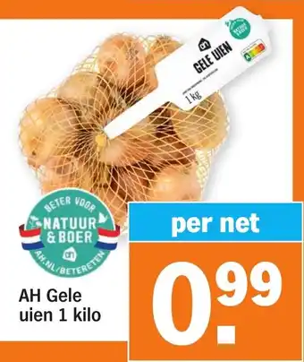 Albert Heijn Gele uien 1 kilo per net aanbieding