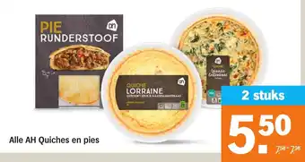 Albert Heijn Quiches en pies 2 stuks aanbieding