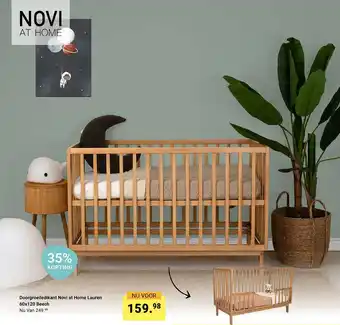 Van Asten BabySuperstore Doorgroeiledikant Novi at Home Lauren 60x120 Beech aanbieding