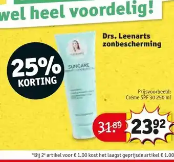 Kruidvat Drs. Leenarts zonbescherming aanbieding