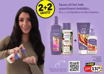 Kruidvat Andrélon Shampoo Levendig Lang 4 x 300ml aanbieding