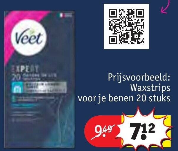 Veet Waxstrips voor je benen 20 stuks aanbieding bij Kruidvat
