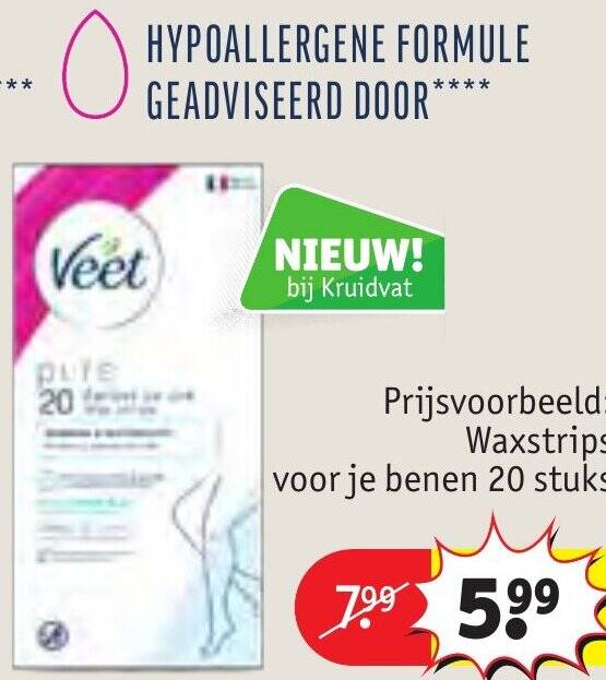 Veet Waxstrips voor je benen 20 stuks aanbieding bij Kruidvat