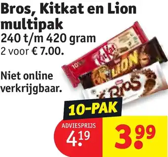 Kruidvat Bros, Kitkat en Lion multipak aanbieding