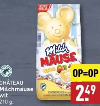 ALDI CHÂTEAU Milchmäuse wit 210g aanbieding