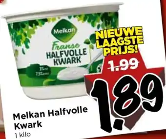 Vomar Voordeelmarkt Melkan Halfvolle Kwark 1 kilo aanbieding