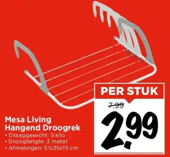 Vomar Voordeelmarkt Mesa Living Hangend Droogrek aanbieding