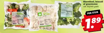 Boni Bloemkool, broccoli of groentemix aanbieding