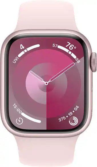 Coolblue Apple Watch Series 9 41mm Roze Aluminium Sportband S/M aanbieding