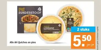 Albert Heijn Alle AH Quiches en pies aanbieding