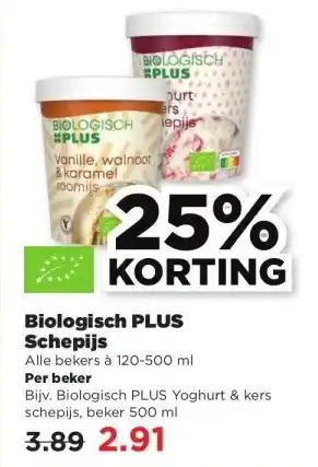 PLUS Biologisch PLUS Schepijs aanbieding