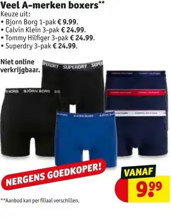 Kruidvat Veel A-merken boxers** aanbieding