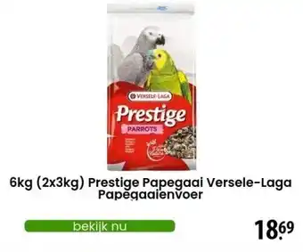 Zooplus 6kg (2x3kg) Prestige Papegaai Versele-Laga Papegaaienvoer aanbieding