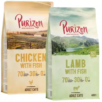 Zooplus 2x400g Adult Kip met Vis & Lam met Vis Purizon Kattenvoer aanbieding