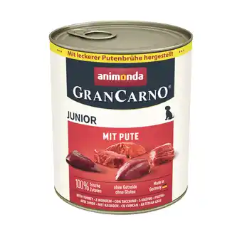 Zooplus 6 x 800 g Kalkoen animonda GranCarno Original Junior Hondenvoer aanbieding