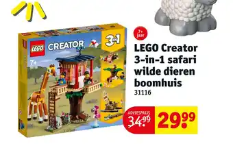 Kruidvat LEGO Creator 3-in-1 safari wilde dieren boomhuis 21116 aanbieding