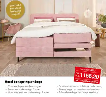 Woonsquare Hotel boxspringset Saga aanbieding