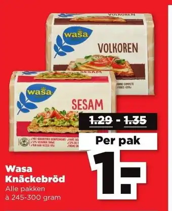 PLUS Wasa Knaackebrood 245-300g aanbieding