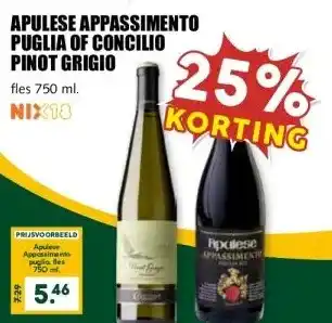 MCD Supermarkt APULESE APPASSIMENTO PUGLIA OF CONCILIO PINOT GRIGIO aanbieding