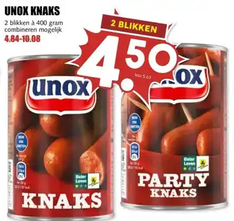 MCD Supermarkt UNOX KNAKS aanbieding