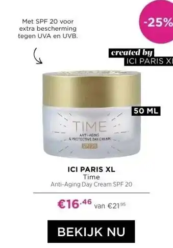 ICI Paris XL ICI PARIS XL Time Anti-Aging Day Cream SPF 20 aanbieding