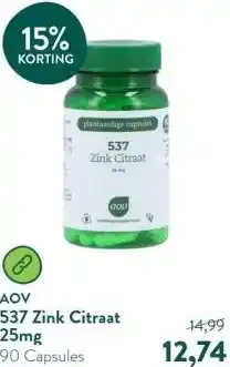 Holland & Barrett 537 Zink Citraat 25mg aanbieding