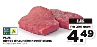 PLUS PLUS Blonde d'Aquitaine Kogelbiefstuk 200g aanbieding