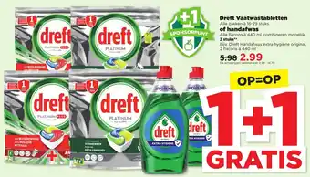 PLUS Dreft Vaatwas 2*16-29tabs of Handafwas 2*440ml aanbieding