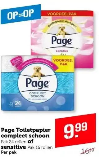 Coop Page Toiletpapier compleet schoon aanbieding