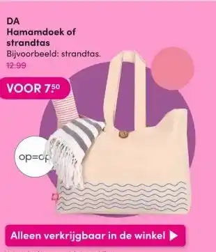 DA DA Hamamdoek of strandtas aanbieding