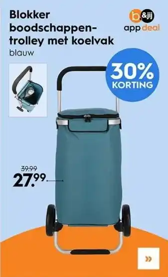 Blokker Blokker boodschappen- trolley met koelvak aanbieding