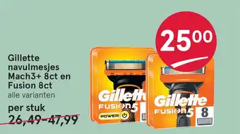 Etos Gillette navulmesjes Mach3+ 8ct en Fusion 8ct aanbieding