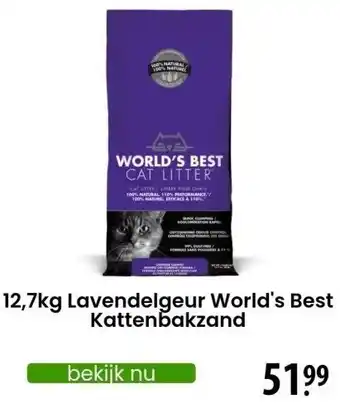 Zooplus 12,7kg Lavendelgeur World's Best Kattenbakzand aanbieding