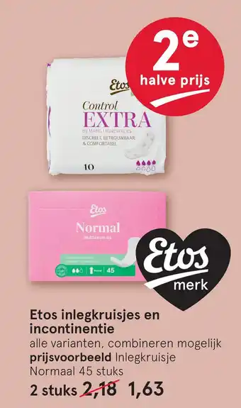 Etos Etos inlegkruisjes en incontinentie aanbieding