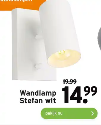 GAMMA Wandlamp Stefan wit aanbieding